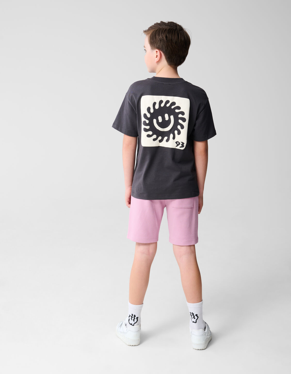 Smiley Sun Artwork T-shirt Donkergrijs SHOEBY BOYS