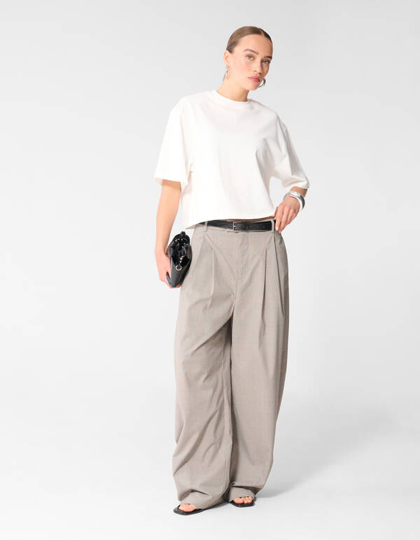 Ruiten Barrel Fit Broek Lichtgrijs SHOEBY WOMEN