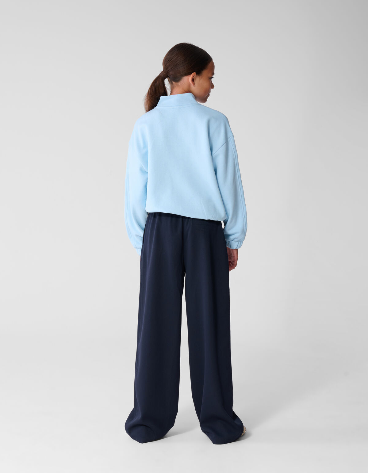 Eyelet Wide Leg Pantalon Donkerblauw SHOEBY GIRLS