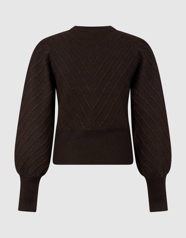 Glitter Gebreide Trui Donkerbruin SHOEBY WOMEN