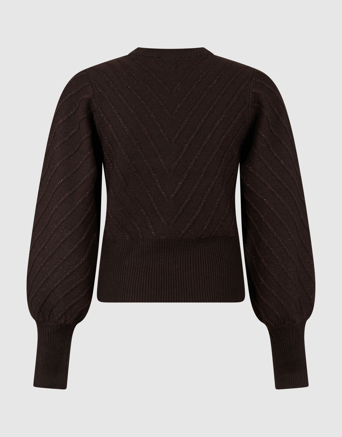 Glitter Gebreide Trui Donkerbruin SHOEBY WOMEN