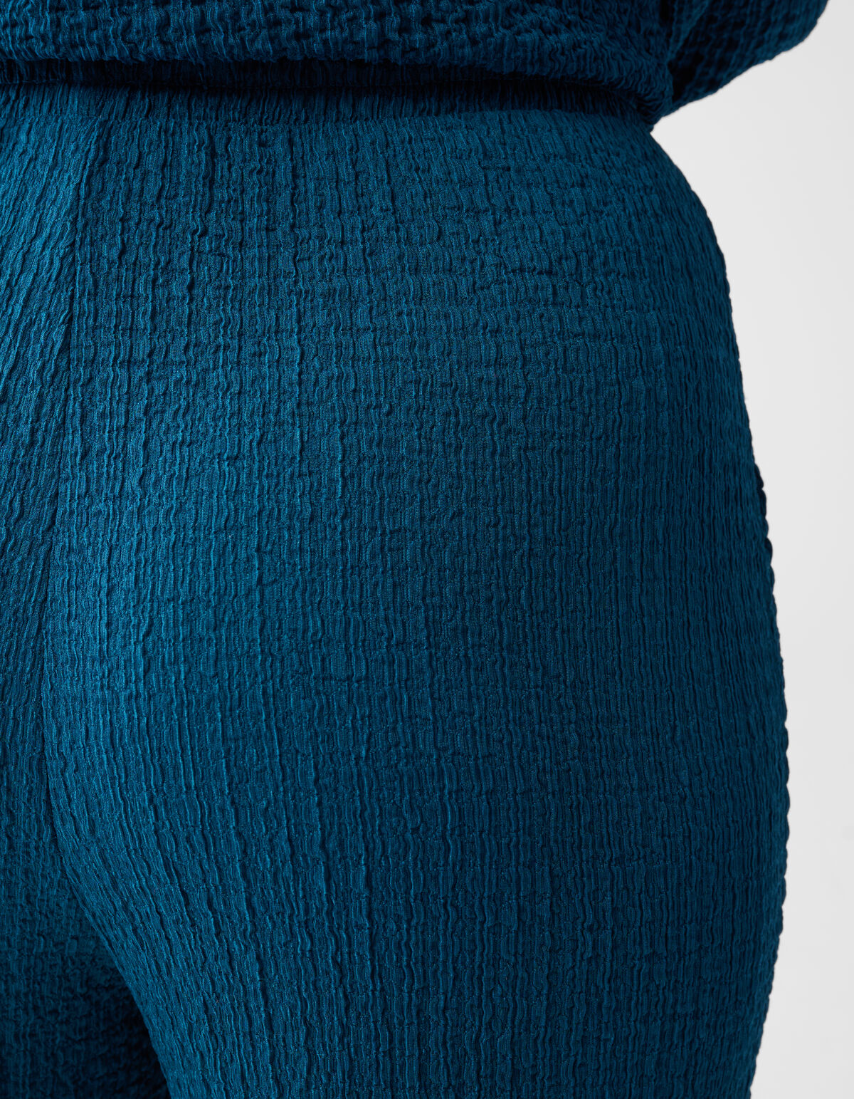 Crinkle Wide Leg Broek Donkerblauw SHOEBY WOMEN