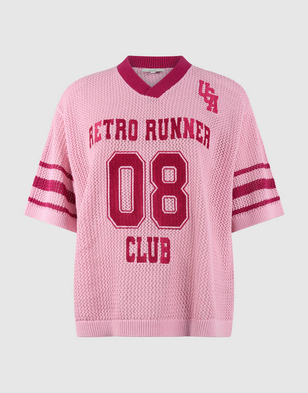 Oversized Baseball T-shirt Roze SHOEBY WOMEN