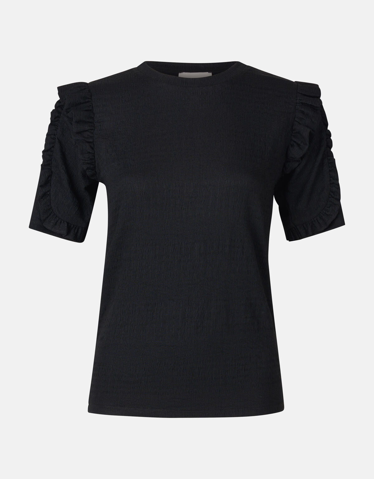 Crinkle Ruffle Top Zwart SHOEBY WOMEN