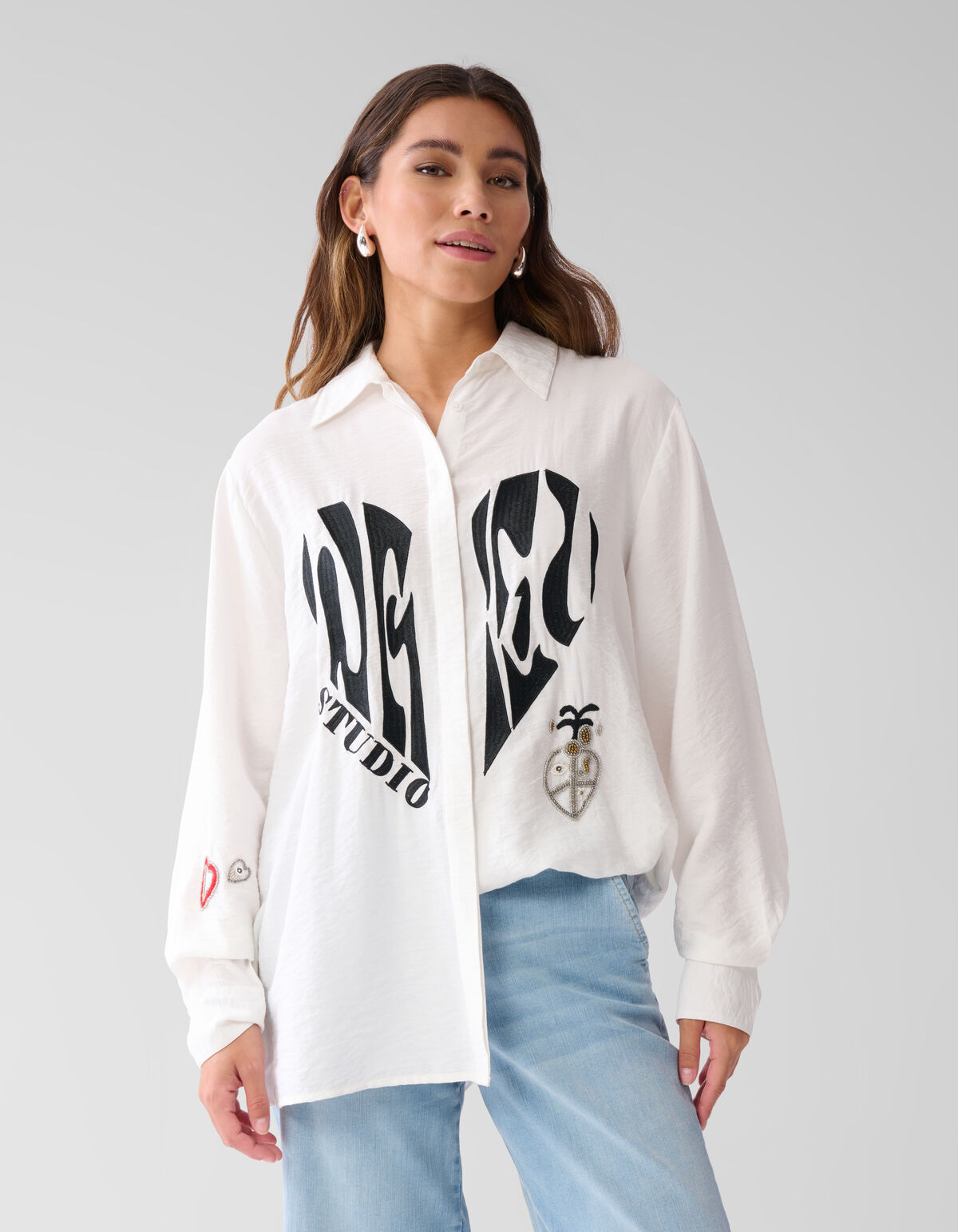 Creative Embro Blouse Gebroken Wit SHOEBY WOMEN