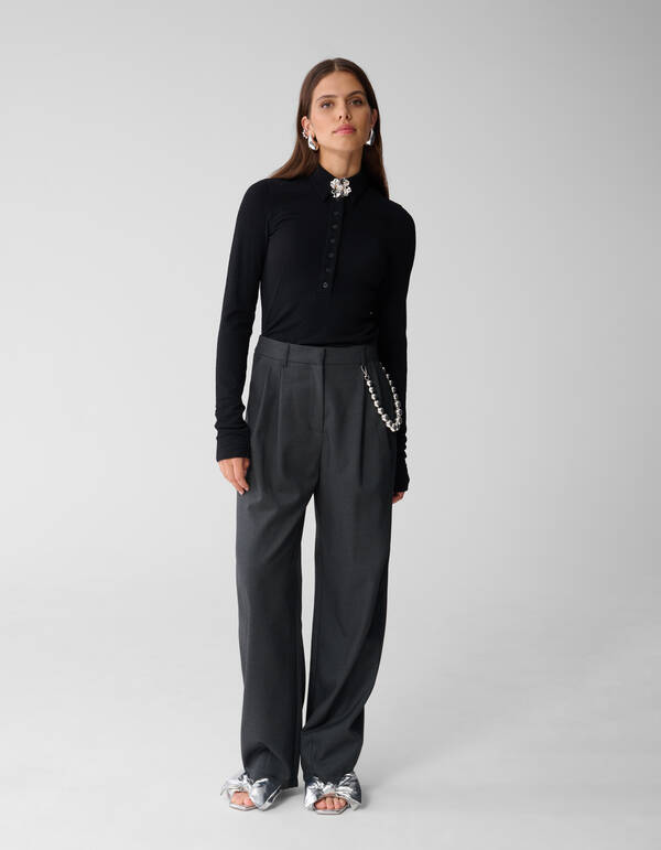 Barrel Fit Pantalon Donkergrijs SHOEBY WOMEN