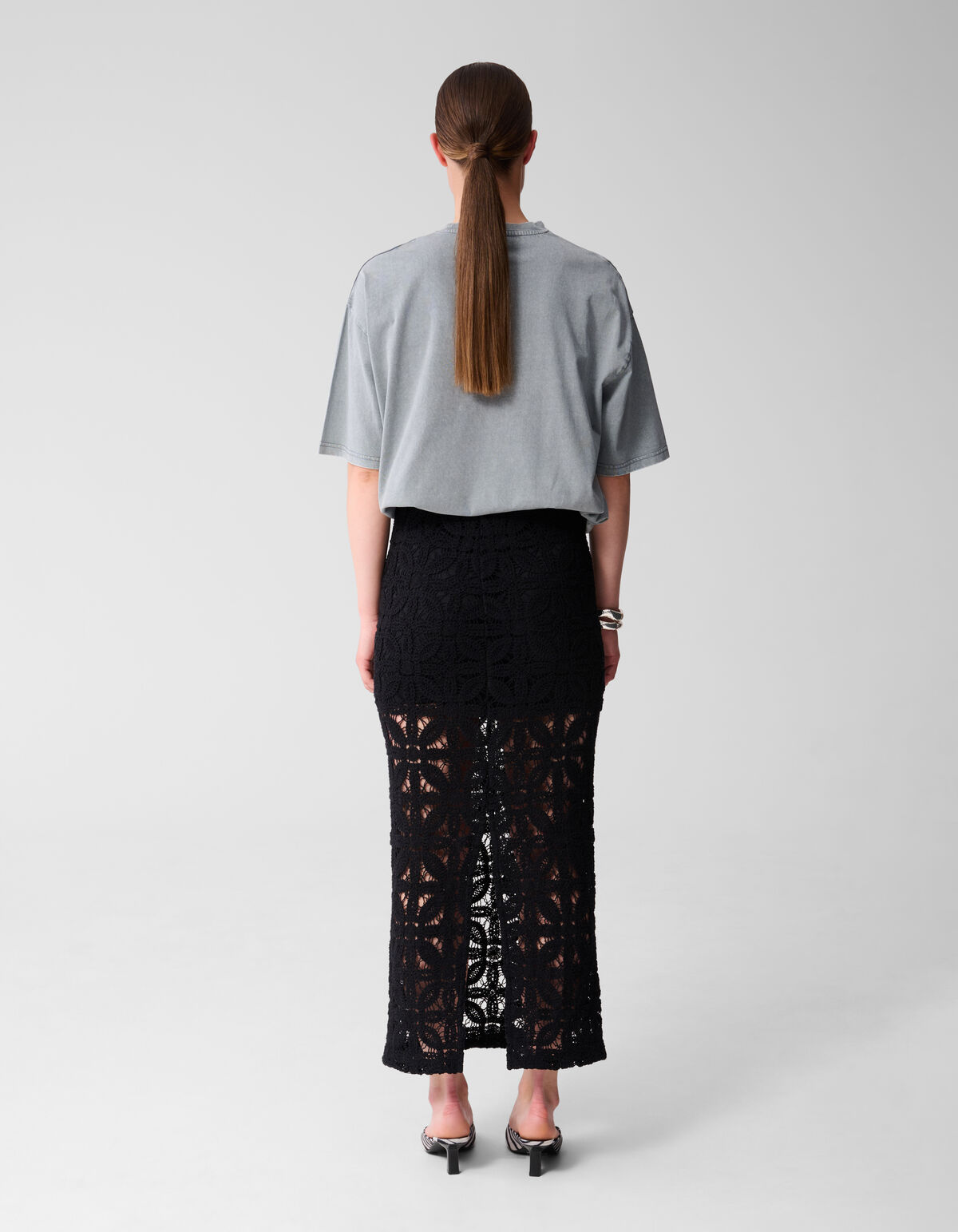 Crochet Maxi Rok Zwart SHOEBY WOMEN