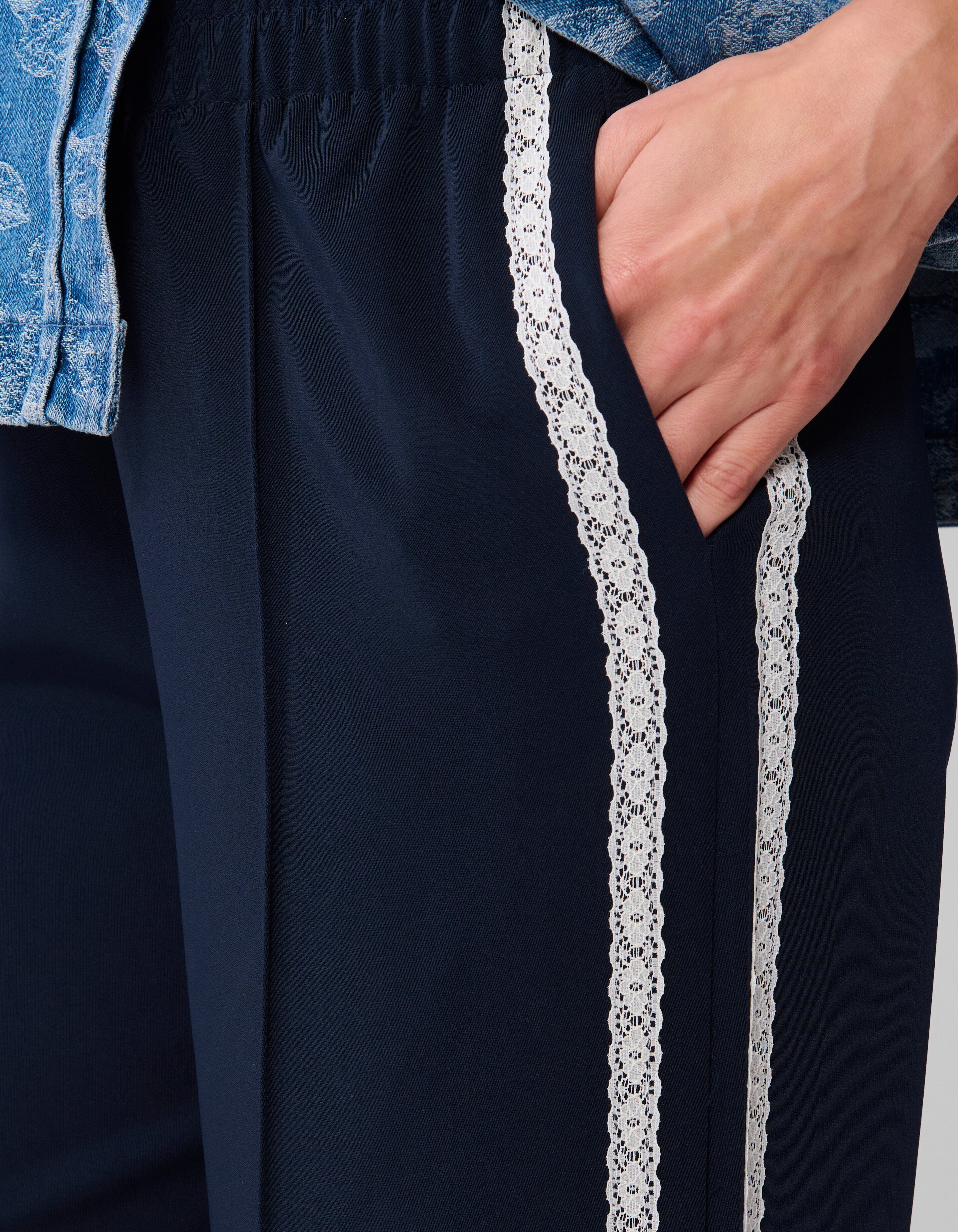 Sporty Wide Leg Broek Donkerblauw SHOEBY WOMEN