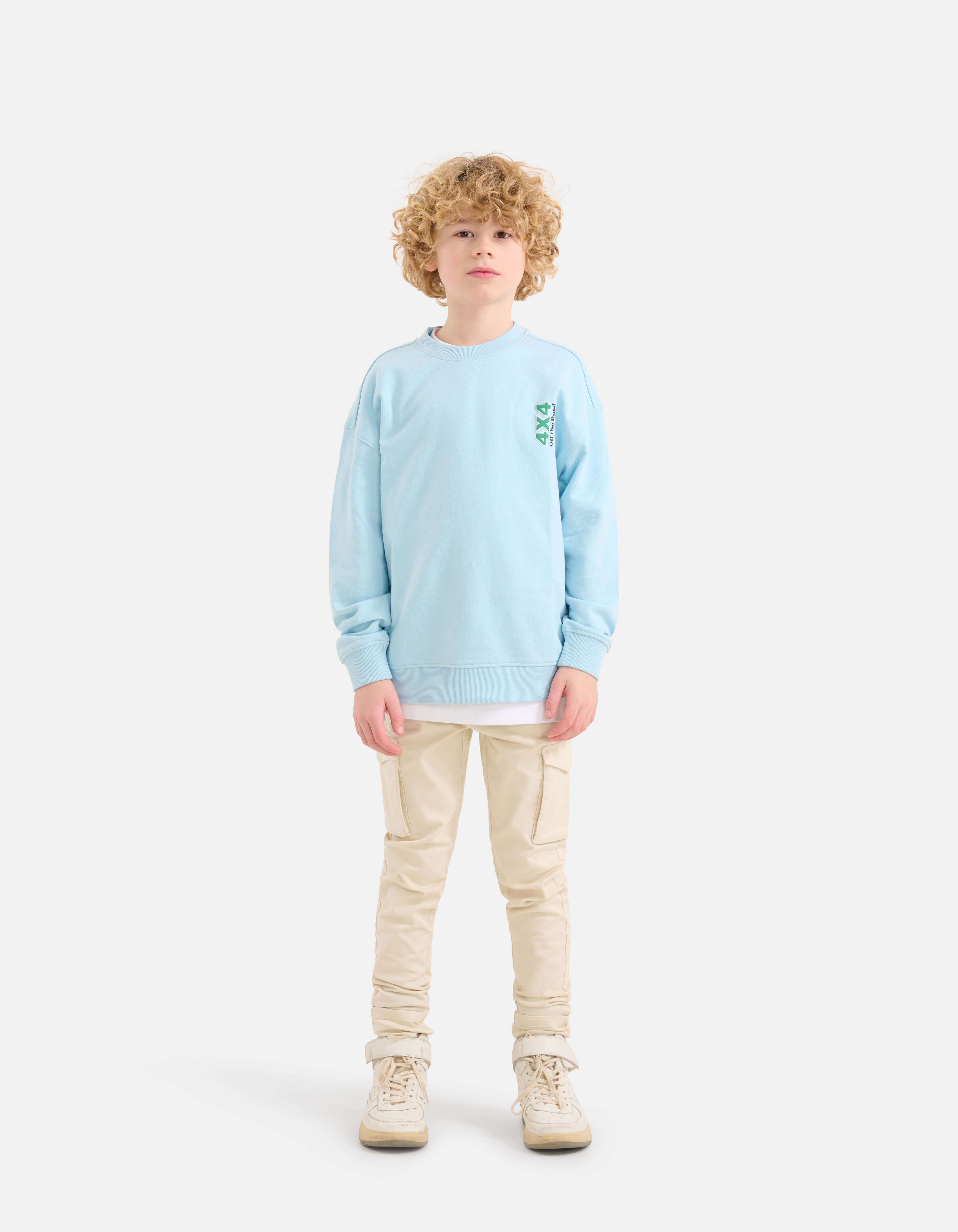 Artwork Sweater Lichtblauw Shoeby