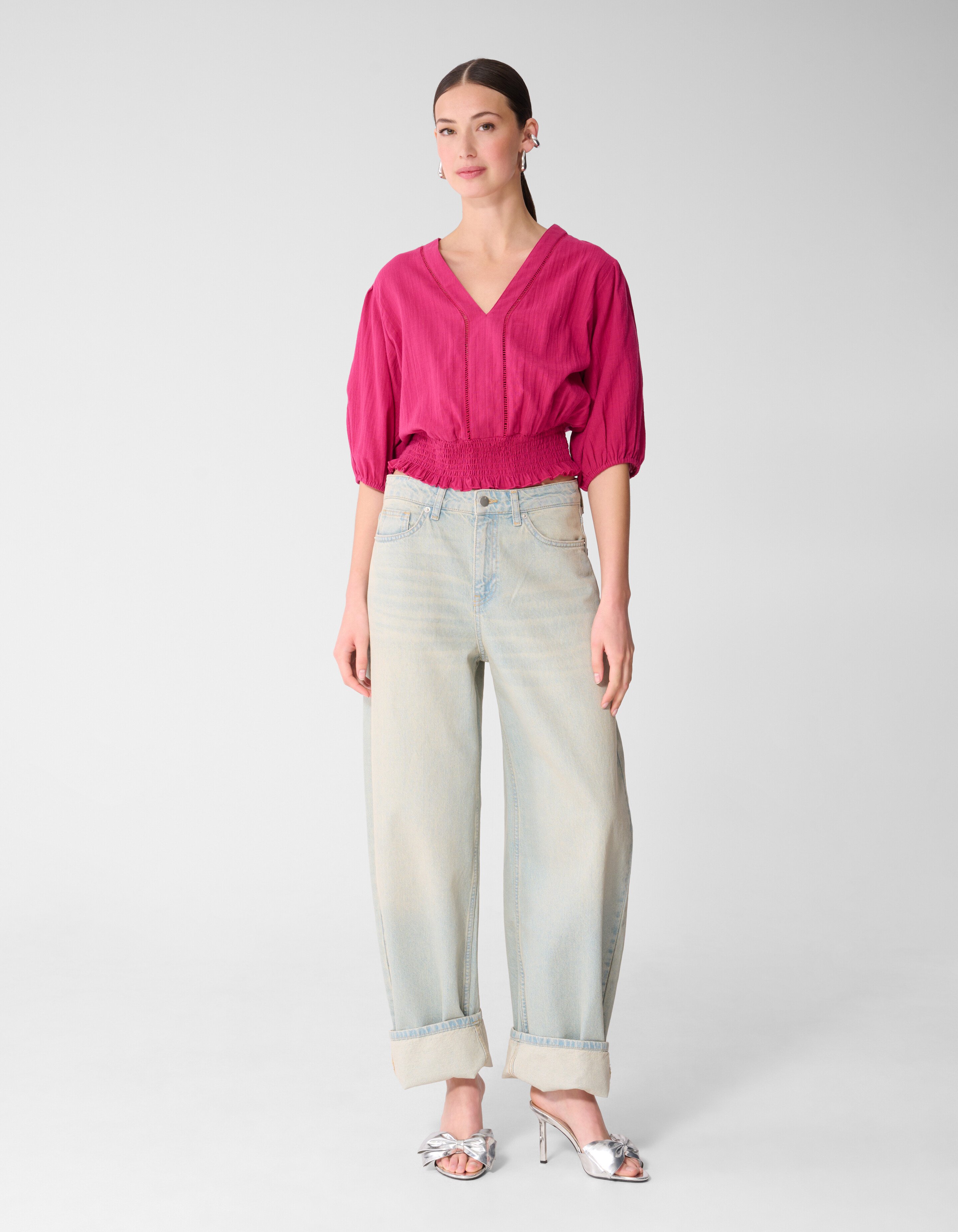 Tape Cropped Top Roze SHOEBY WOMEN