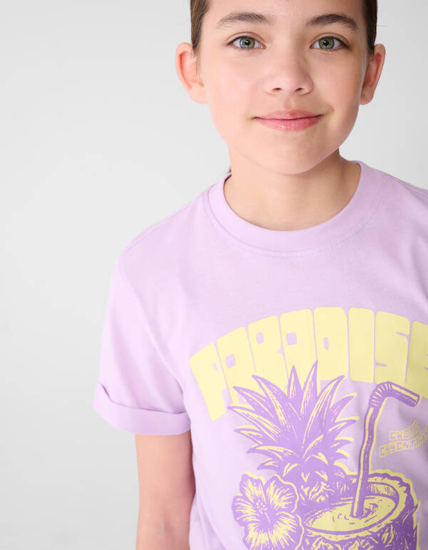 Paradise Artwork T-shirt Lichtpaars SHOEBY GIRLS