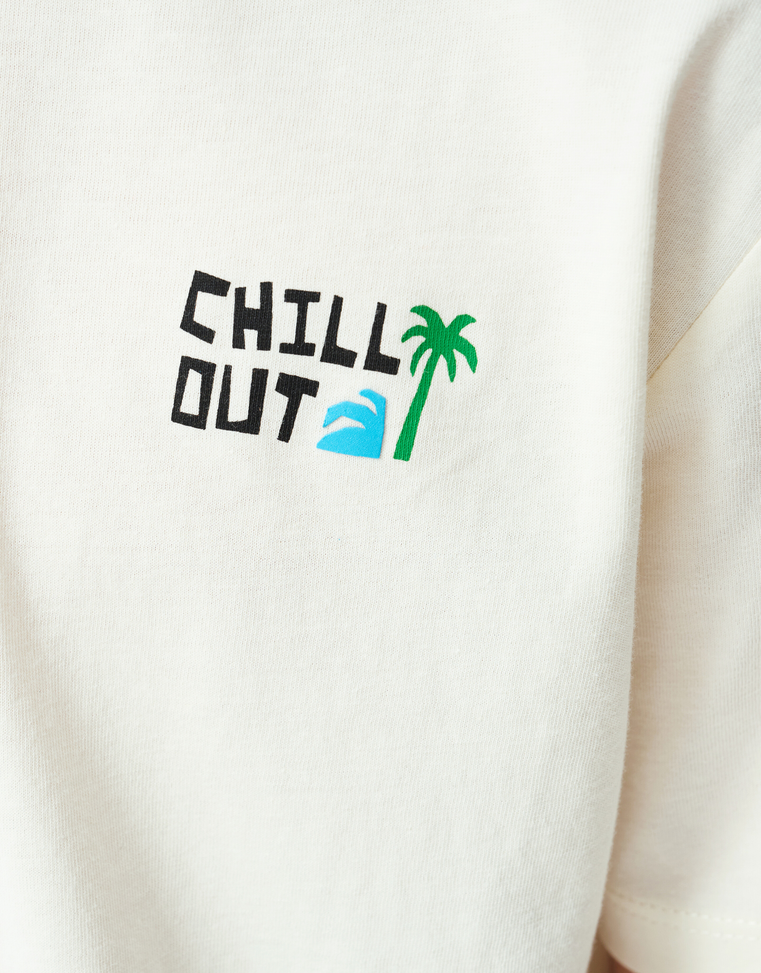 Chill Out Artwork T-shirt Gebroken Wit SHOEBY BOYS
