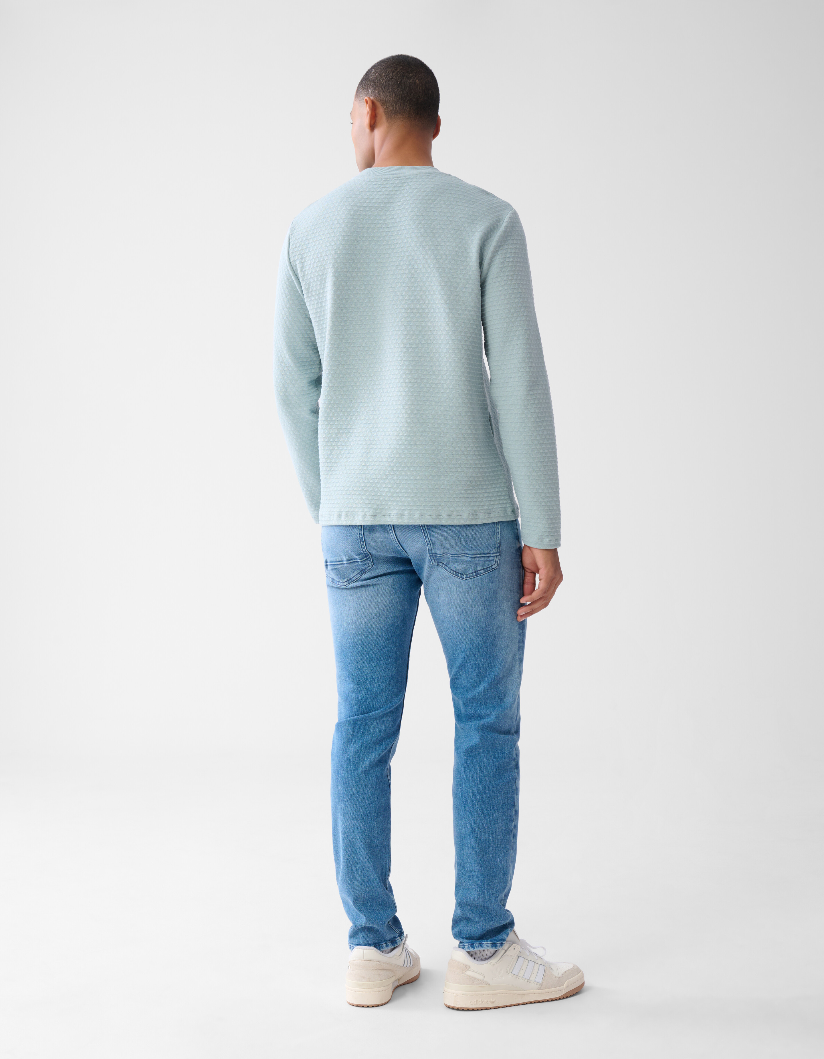 Structuur Longsleeve Lichtgroen SHOEBY MEN