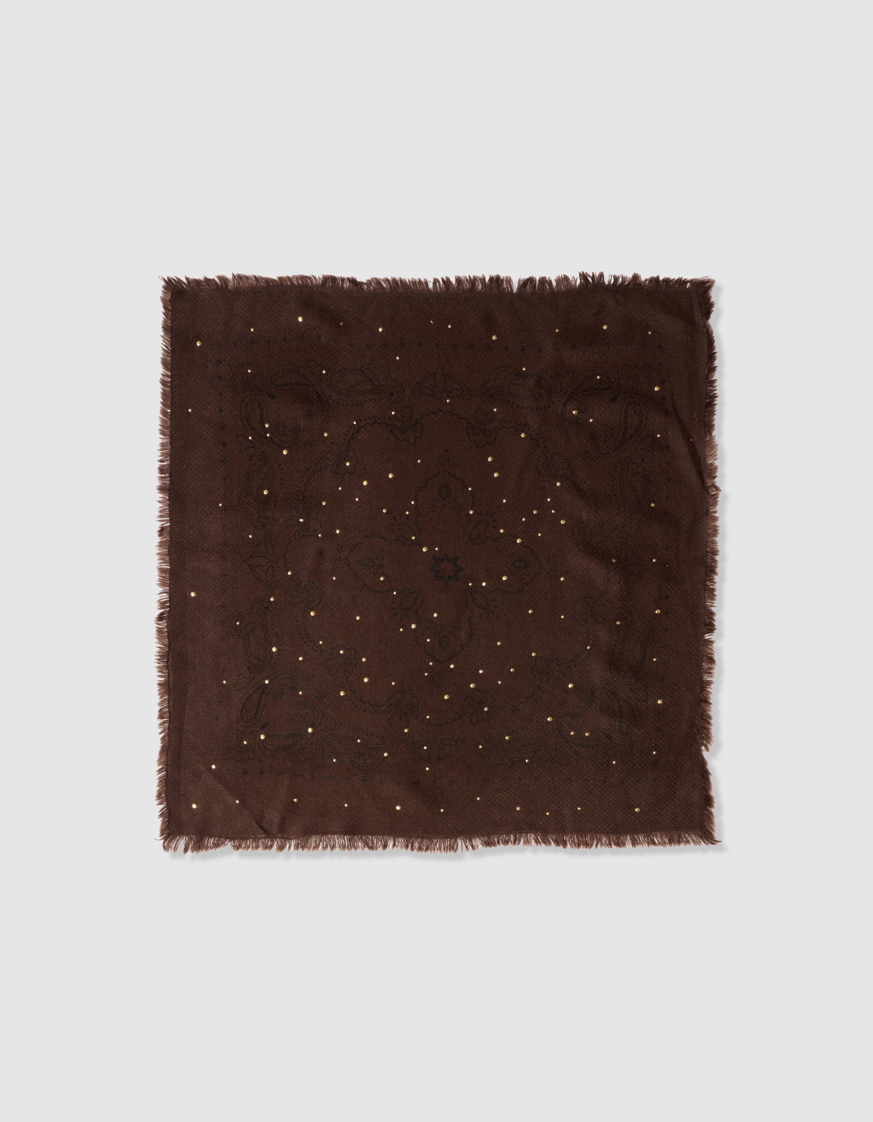 Embellished Paisley Sjaal Donkerbruin SHOEBY ACCESSOIRES