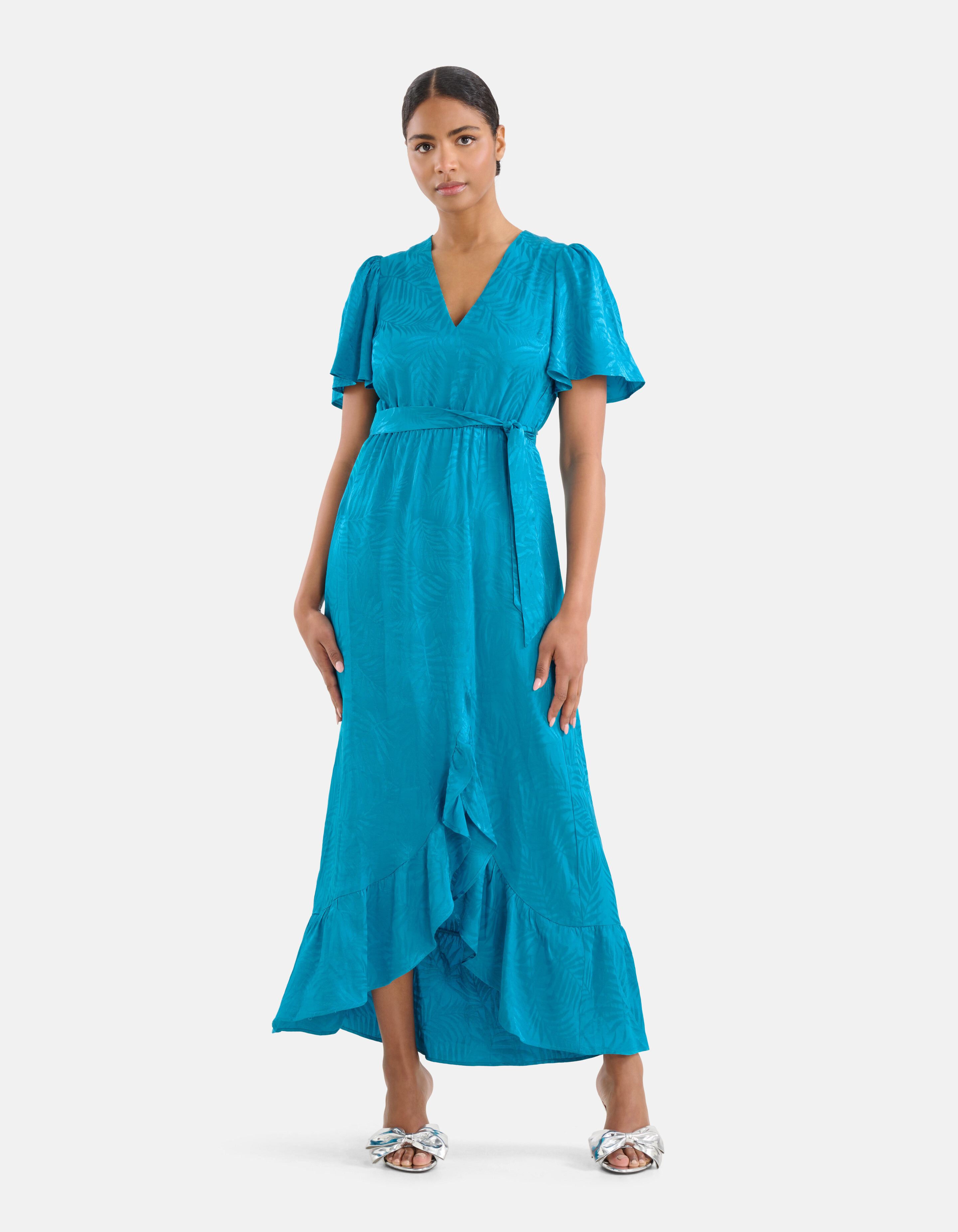 Jacquard Maxi Jurk Blauw SHOEBY WOMEN