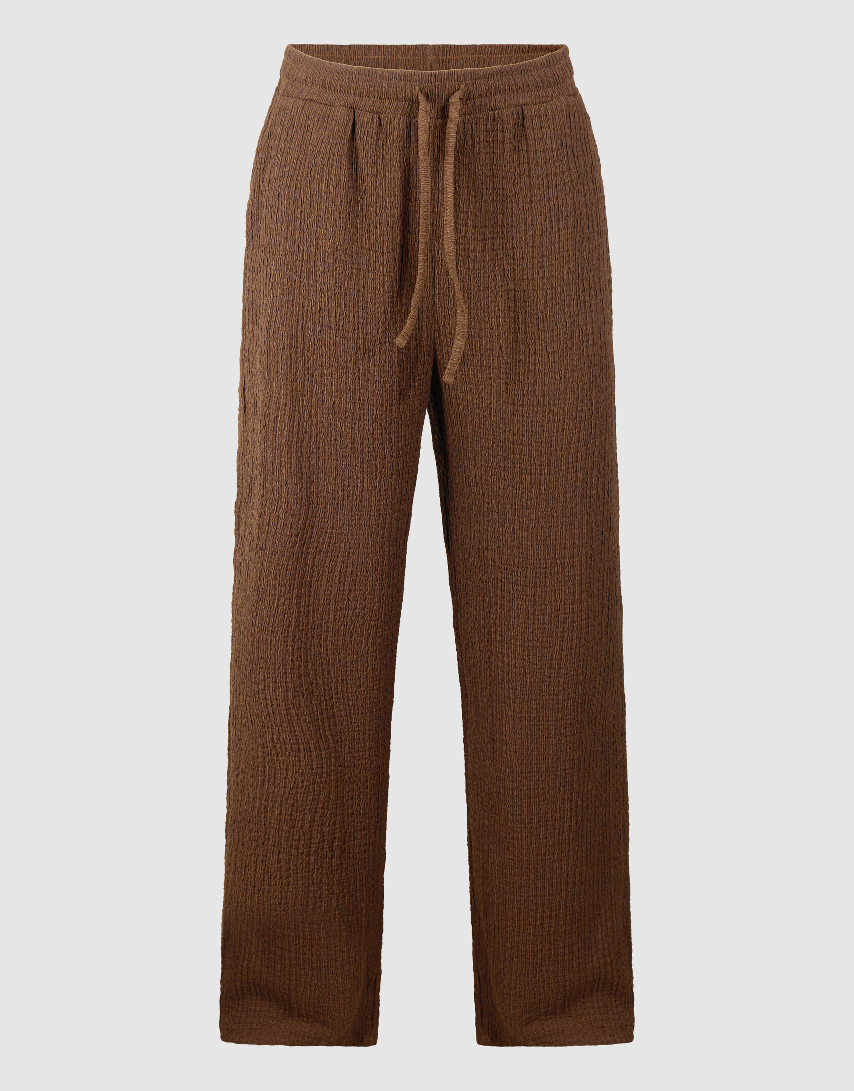 Crinkle Wide Leg Fit Broek Bruin SHOEBY WOMEN