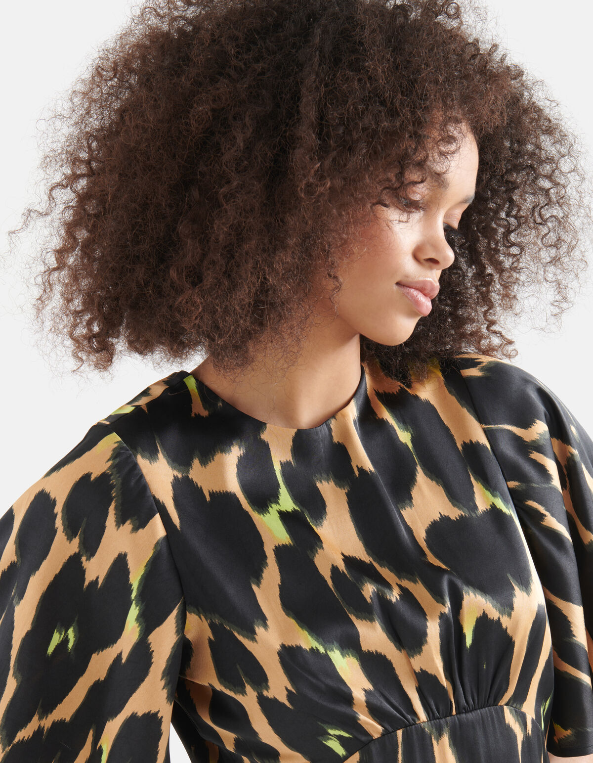 Leopard Midi Jurk Bruin SHOEBY WOMEN