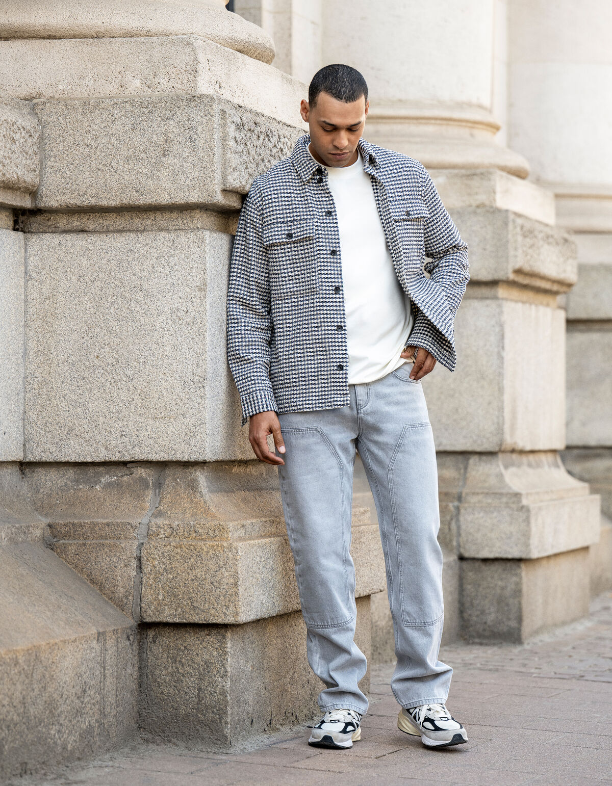 Loose Tapered Fit Jeans Lichtgrijs SHOEBY MEN