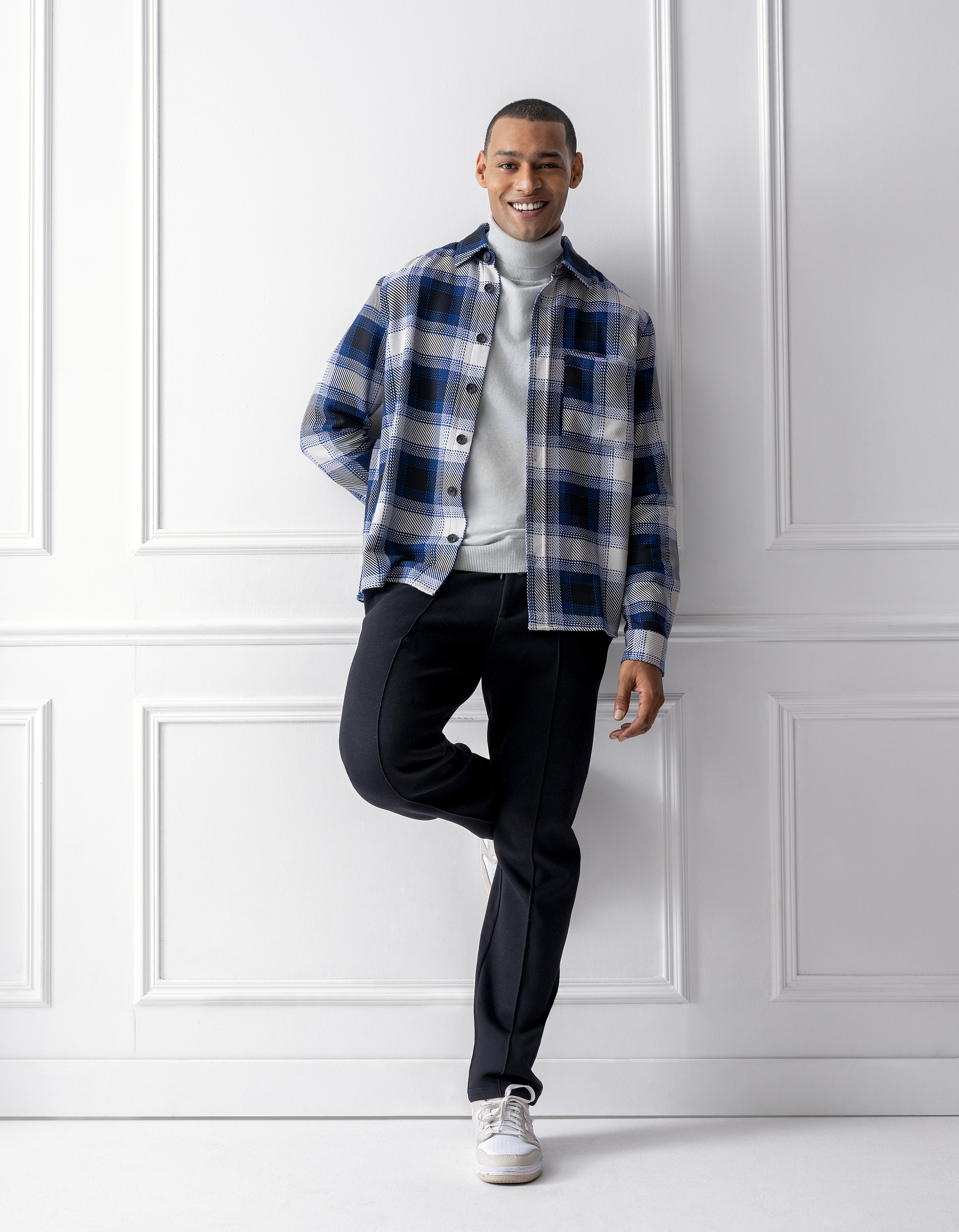 Ruiten Overshirt Gebroken Wit SHOEBY MEN