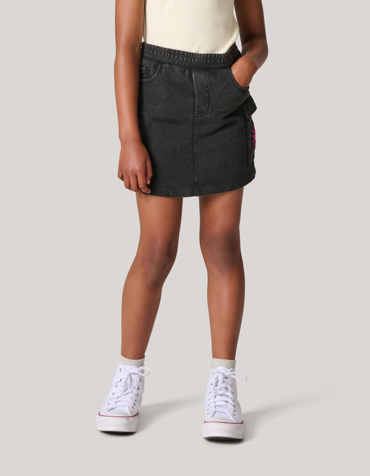 Washed Denim Rok Donkergrijs SHOEBY GIRLS