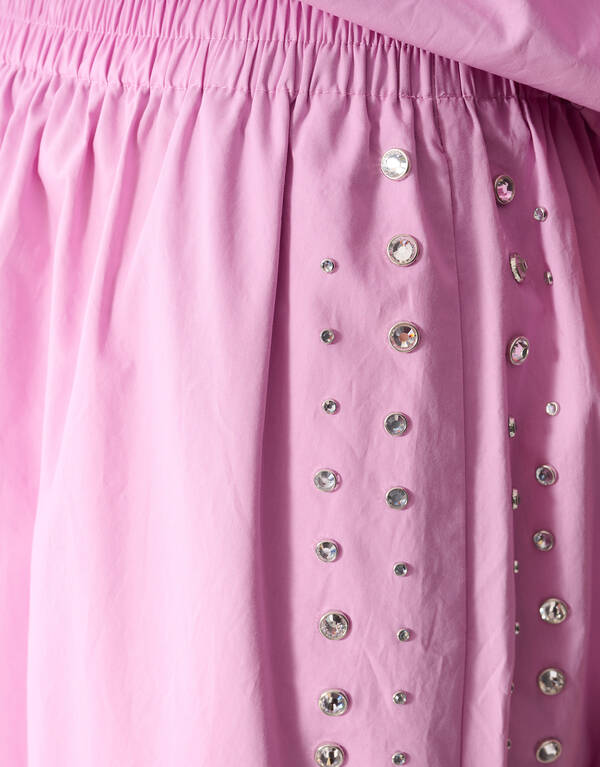 Poplin Studs Maxi Rok Roze SHOEBY WOMEN