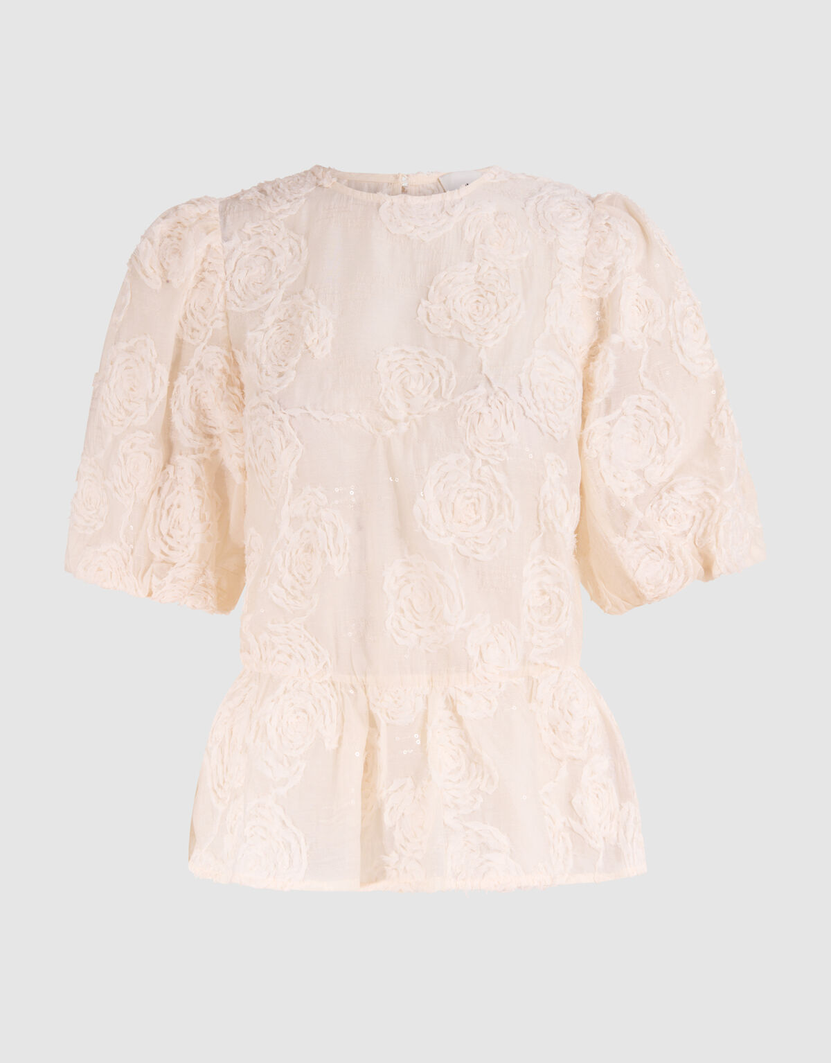 Sequin Bloemen Top Gebroken Wit SHOEBY WOMEN