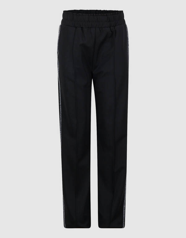 Sporty Glitter Wide Leg Broek Zwart SHOEBY GIRLS