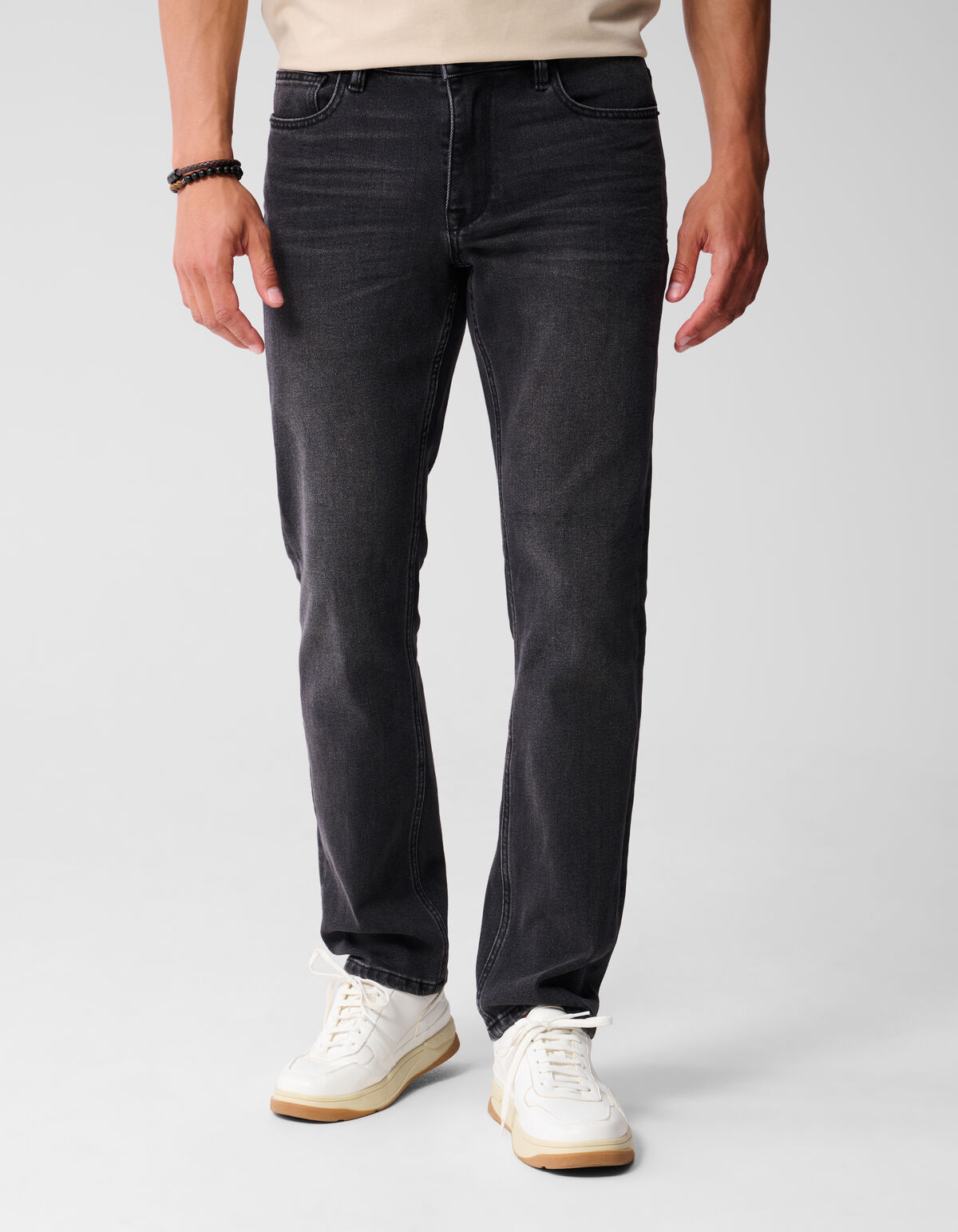 Washed Straight Fit Jeans Zwart L32 SHOEBY MEN