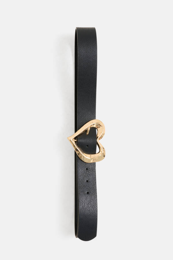 Heart Gesp Riem Zwart SHOEBY ACCESSOIRES