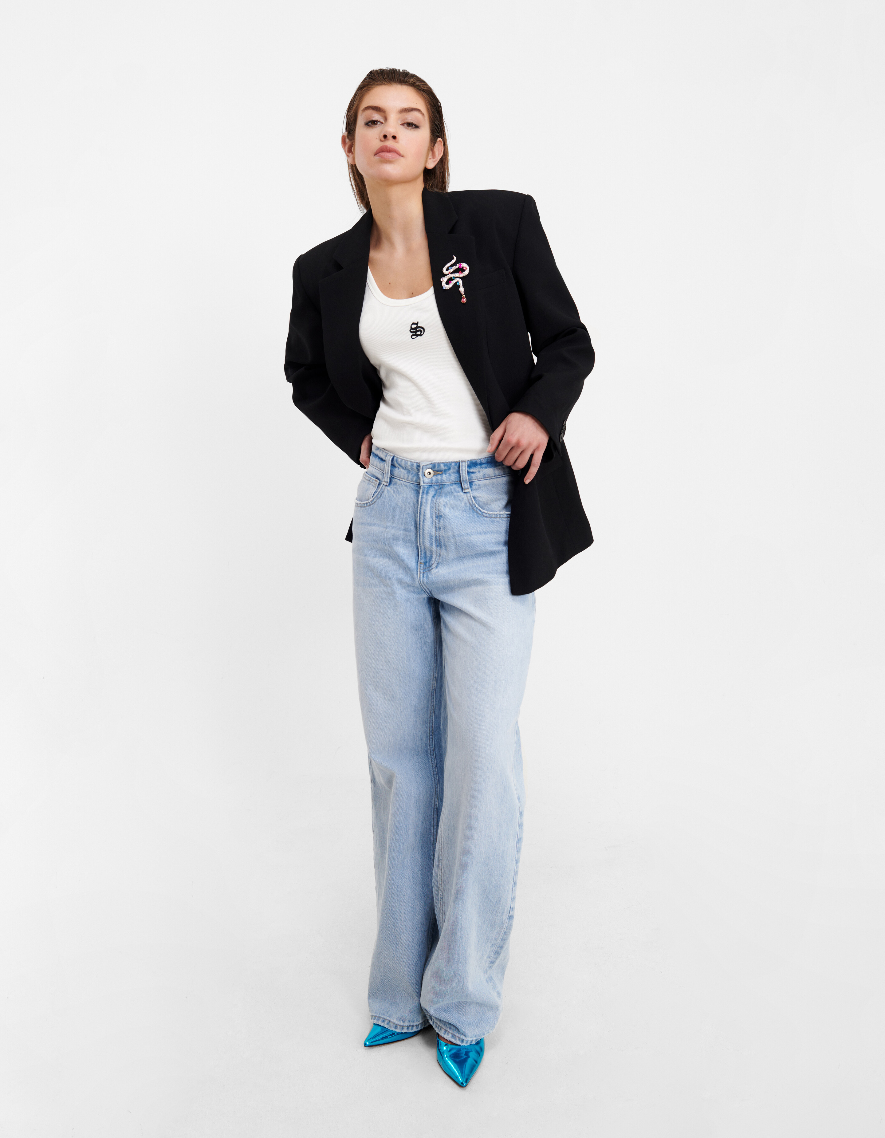 Tapered Fit Blazer Zwart SHOEBY WOMEN