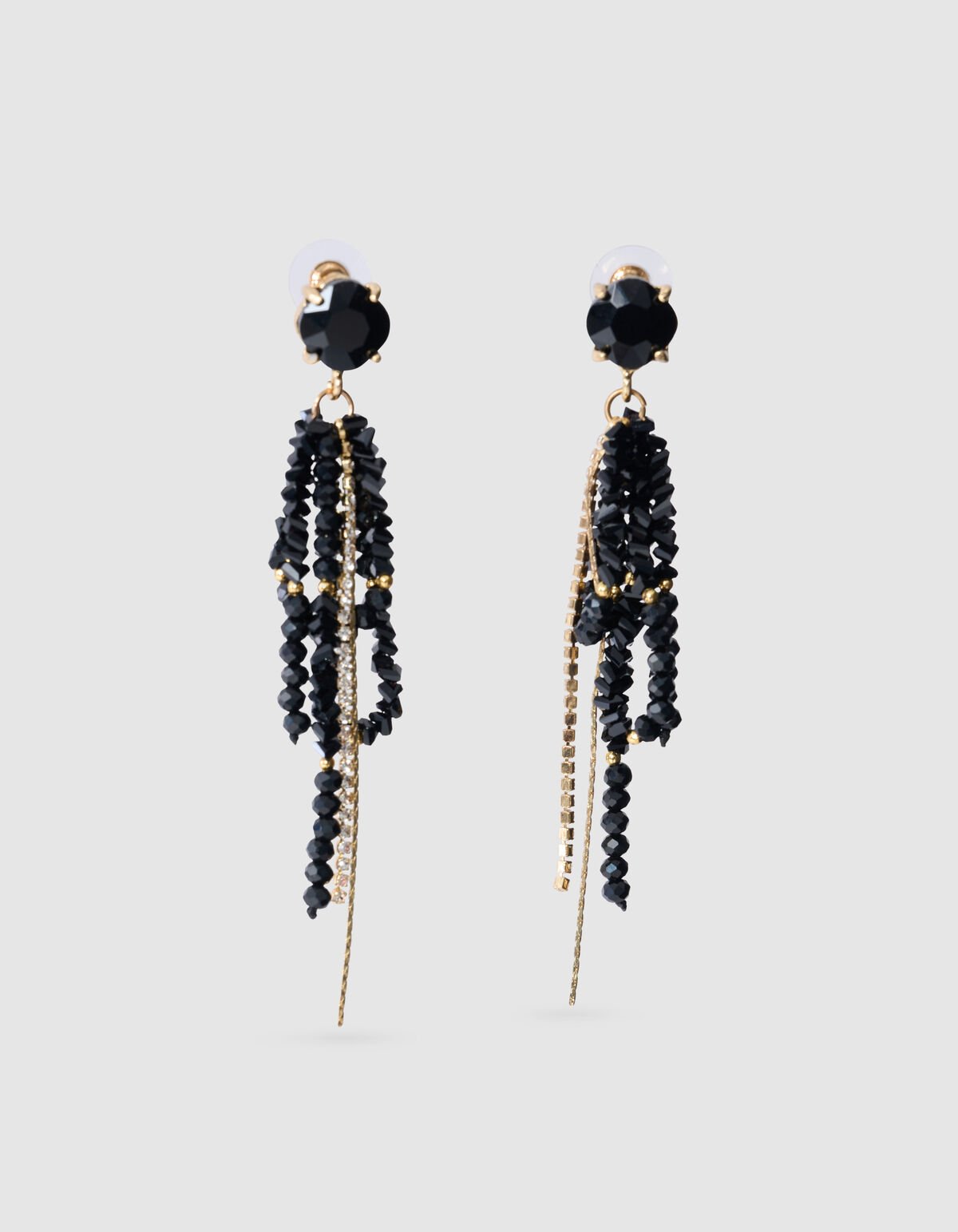 Beaded Strass Oorbellen Zwart SHOEBY ACCESSOIRES