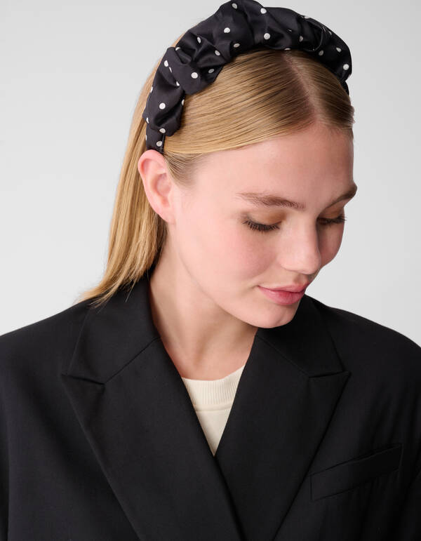 Polkadot Scrunched Haarband Zwart SHOEBY ACCESSOIRES