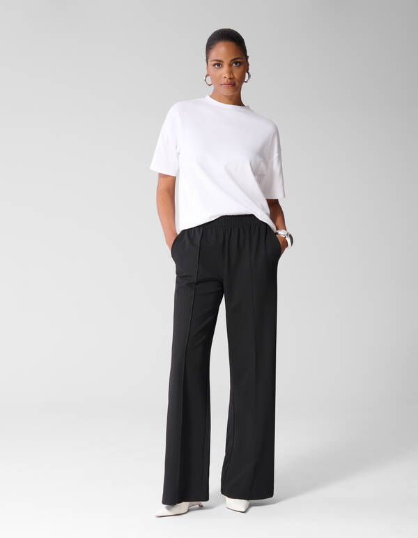 Wide Leg Broek Zwart SHOEBY WOMEN