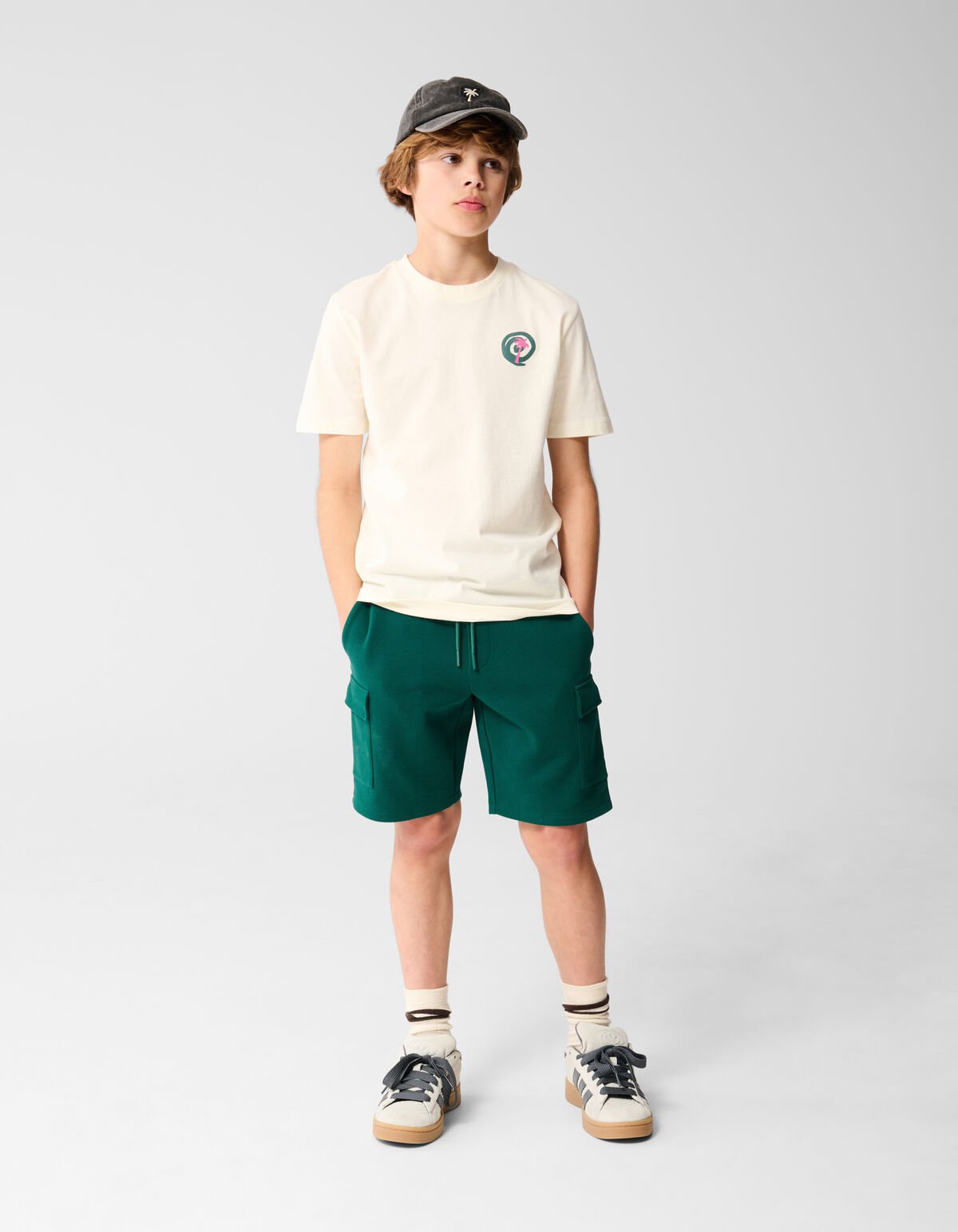 Palm Artwork T-shirt Gebroken Wit SHOEBY BOYS