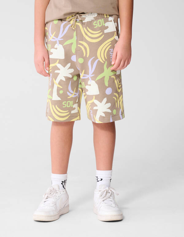 Beach Print Short Taupe SHOEBY BOYS