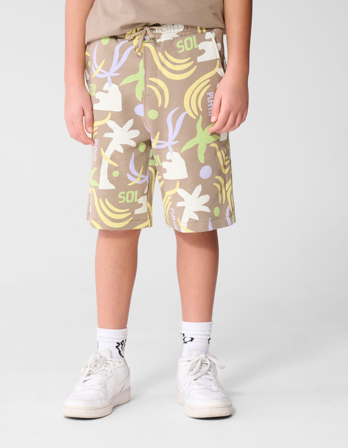 Beach Print Short Taupe SHOEBY BOYS