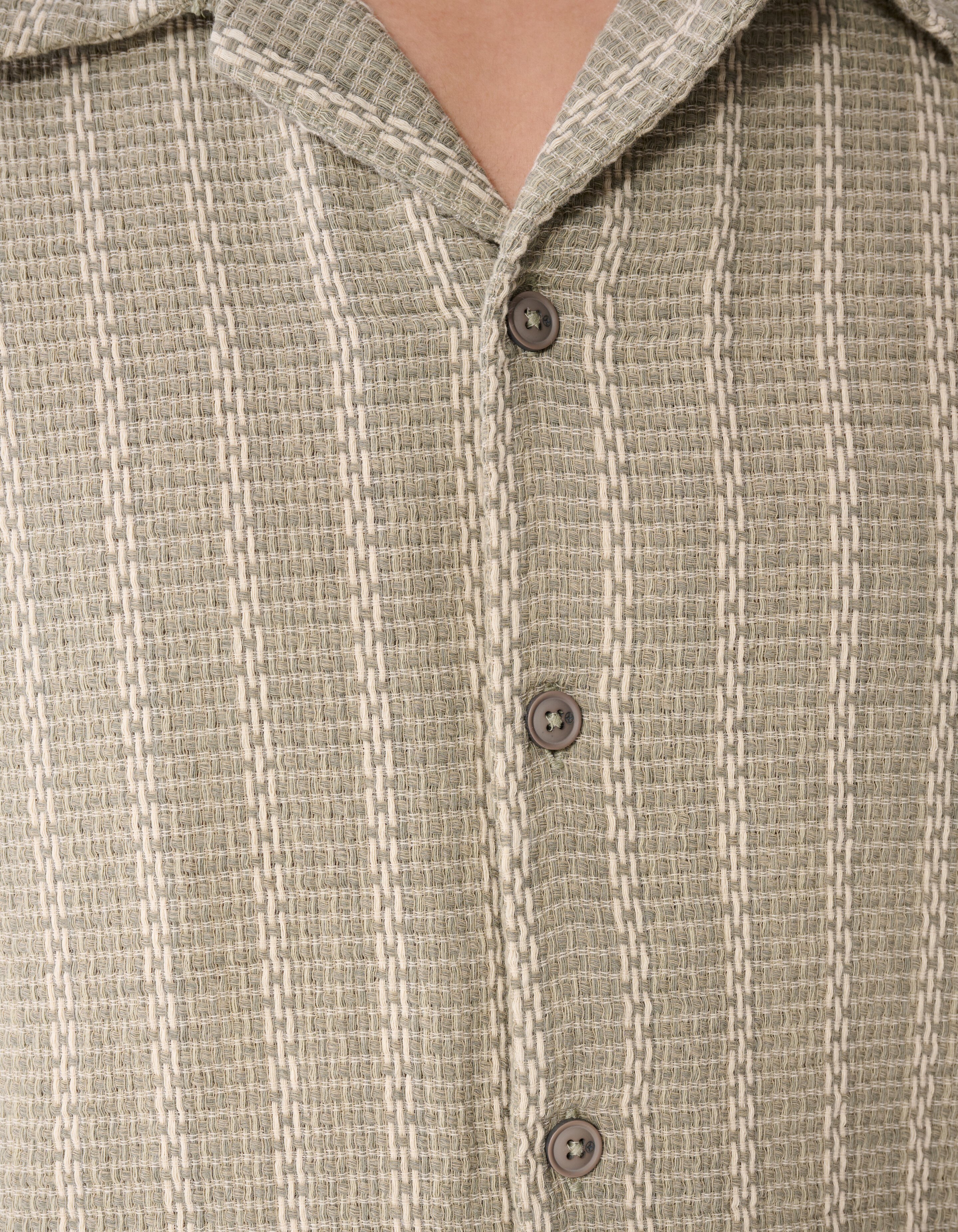 Geweven Stripe Overshirt Lichtgroen SHOEBY MEN