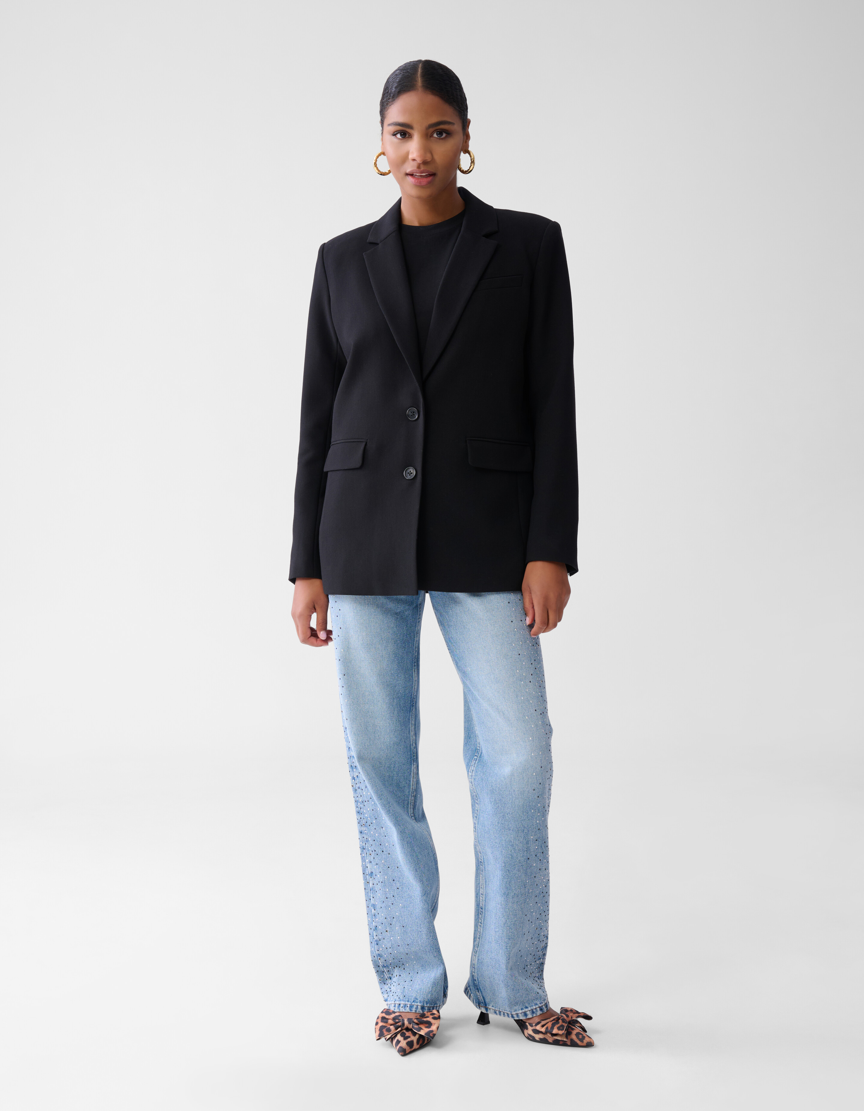Oversized Basis Blazer Zwart SHOEBY WOMEN