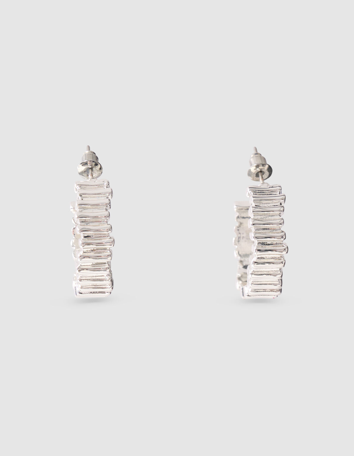 Striped Hoop Oorbellen Zilver SHOEBY ACCESSOIRES