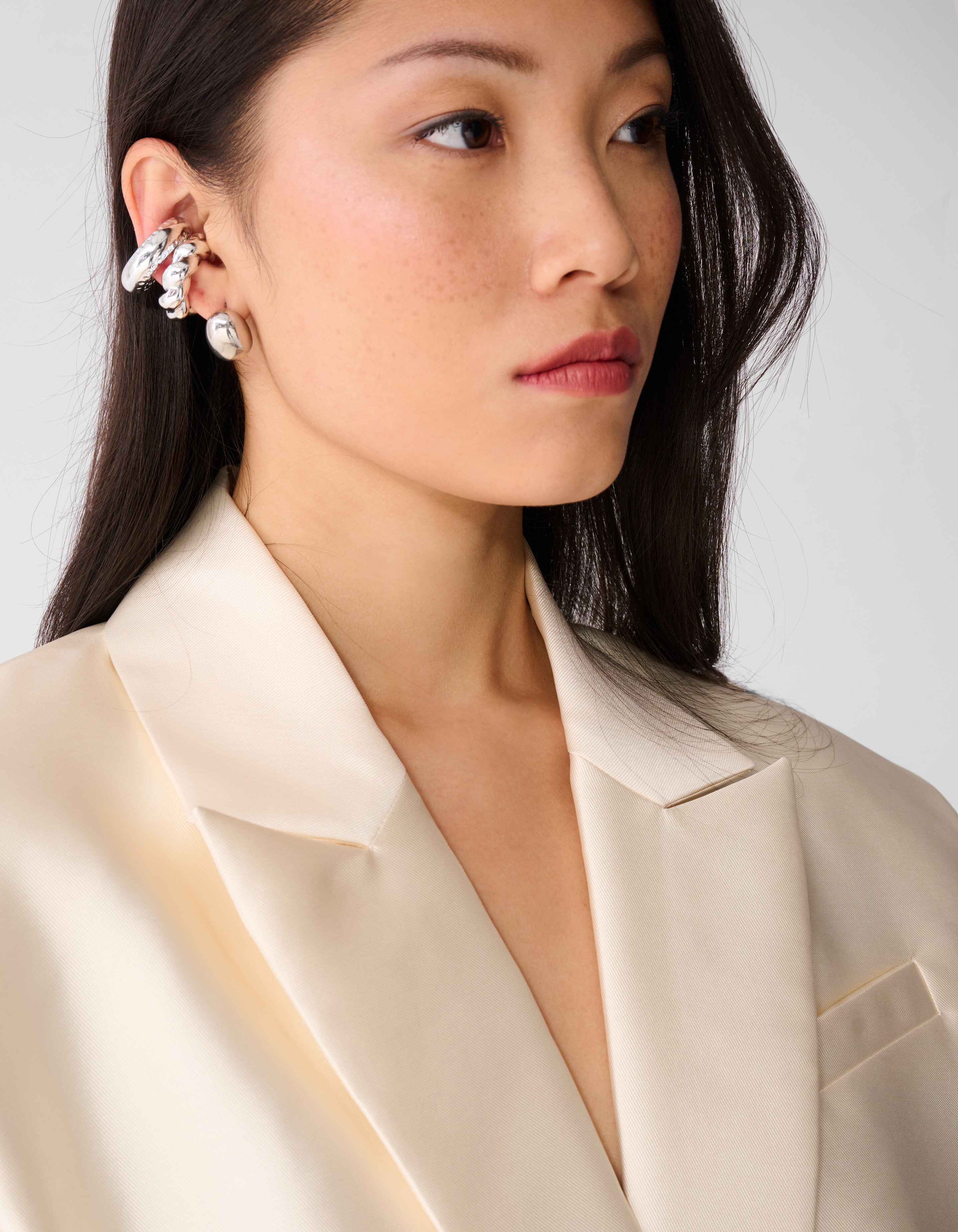 Oversized Sleeveless Blazer Gebroken Wit SHOEBY WOMEN