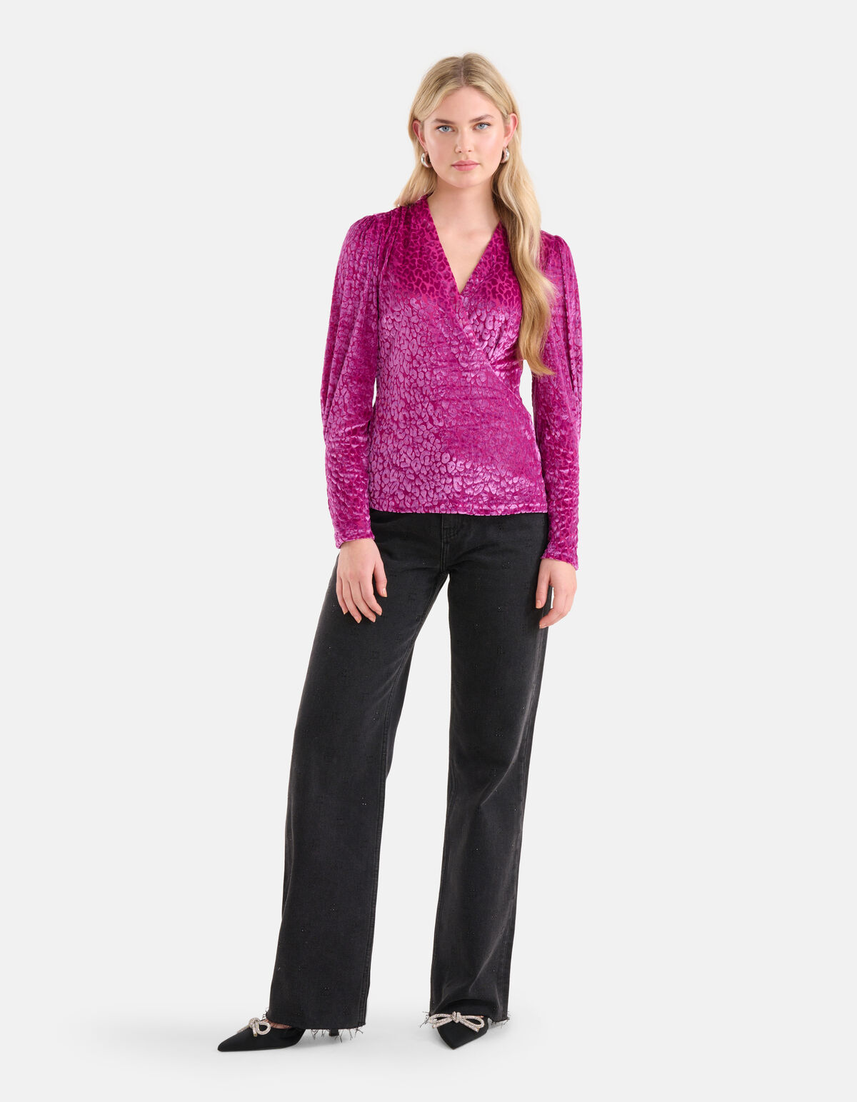 Velvet Mesh Top Paars SHOEBY WOMEN