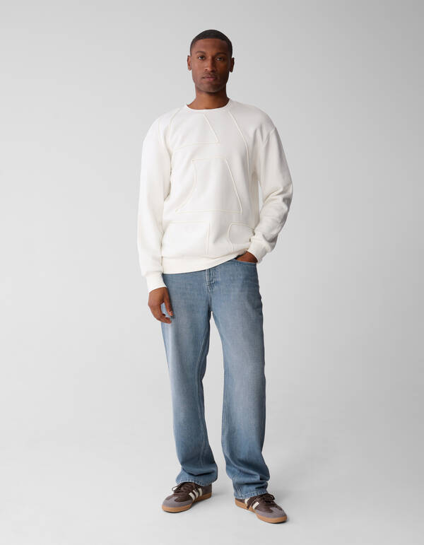 Cord Artwork Sweater Gebroken Wit SHOEBY MEN