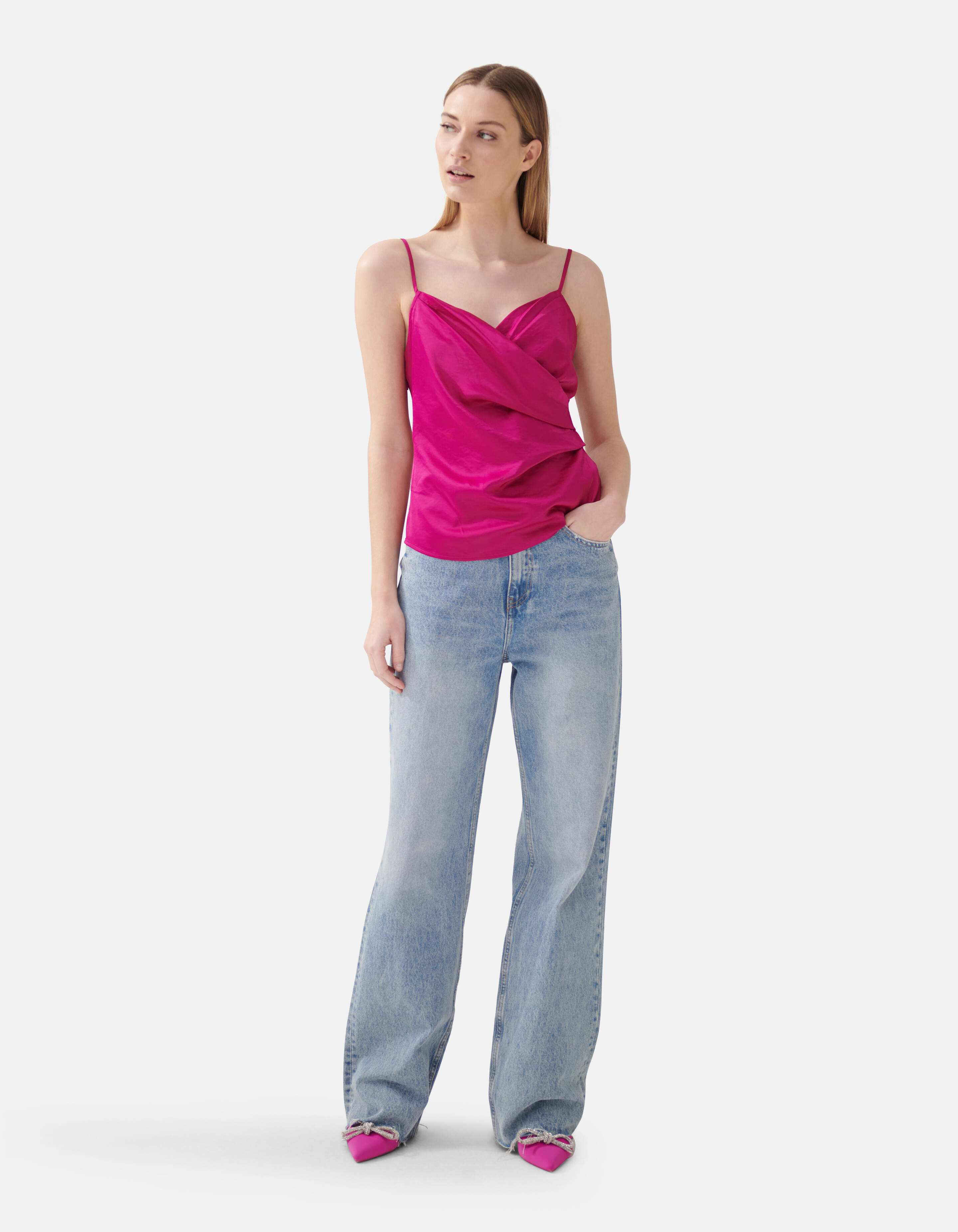 Satijnen Singlet Donkerroze SHOEBY WOMEN