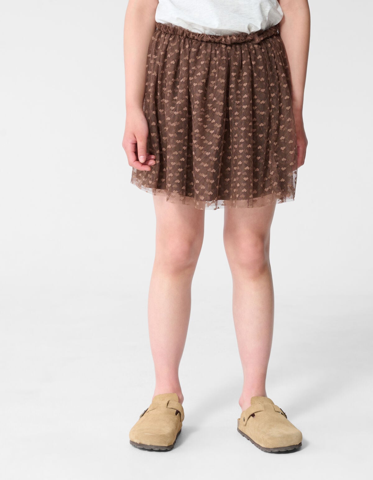 Mesh Heart Rok Bruin SHOEBY GIRLS