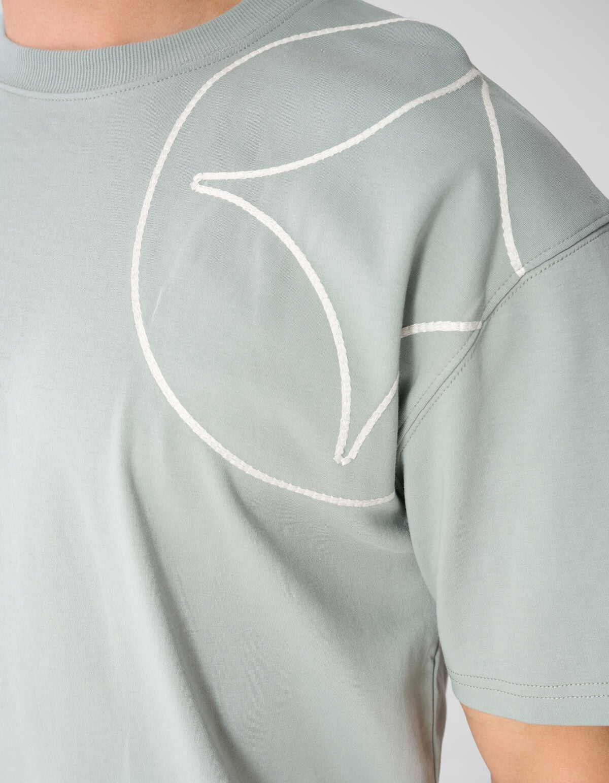 Embroidery Spark T-shirt Lichtgroen SHOEBY MEN