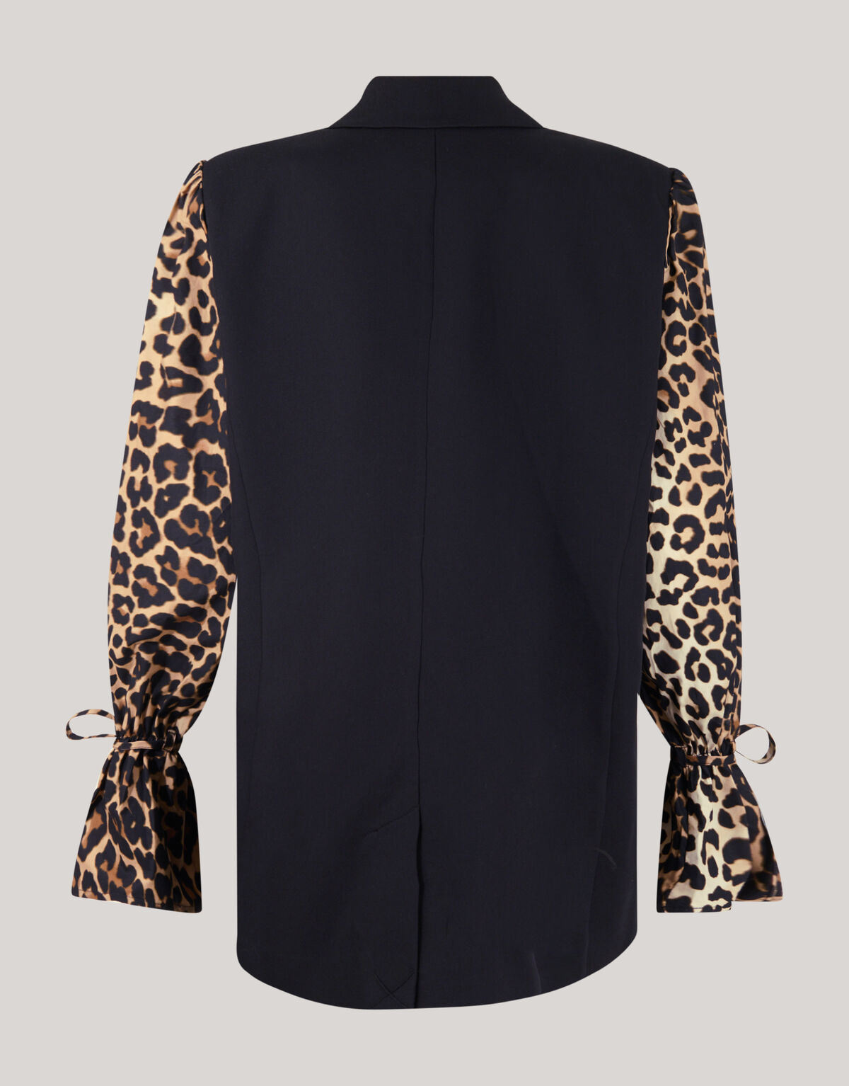 Leopard Poplin Sleeve Blazer Zwart SHOEBY WOMEN