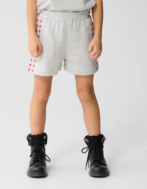 Heart Sweat Short Lichtgrijs SHOEBY GIRLS