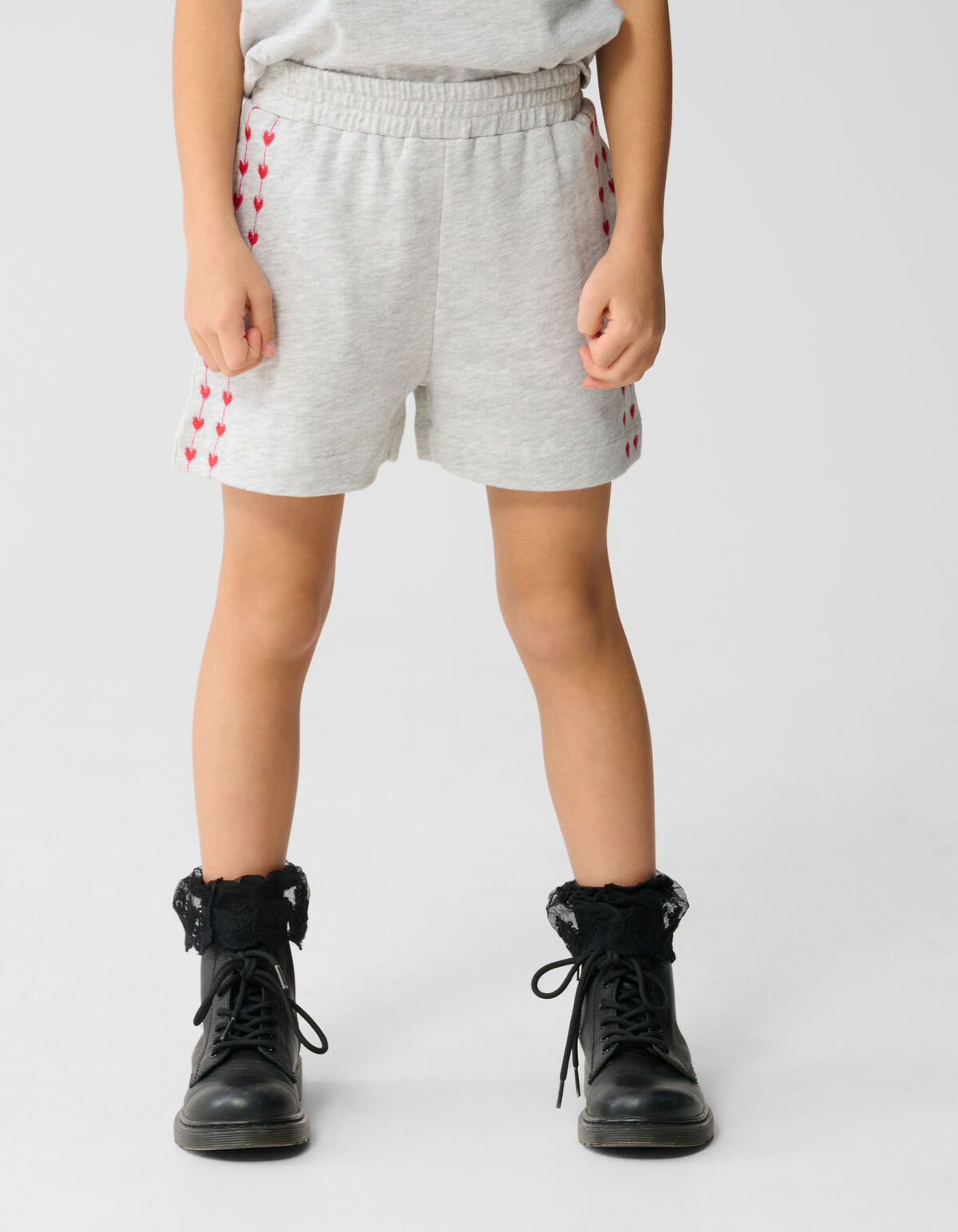 Heart Sweat Short Lichtgrijs SHOEBY GIRLS
