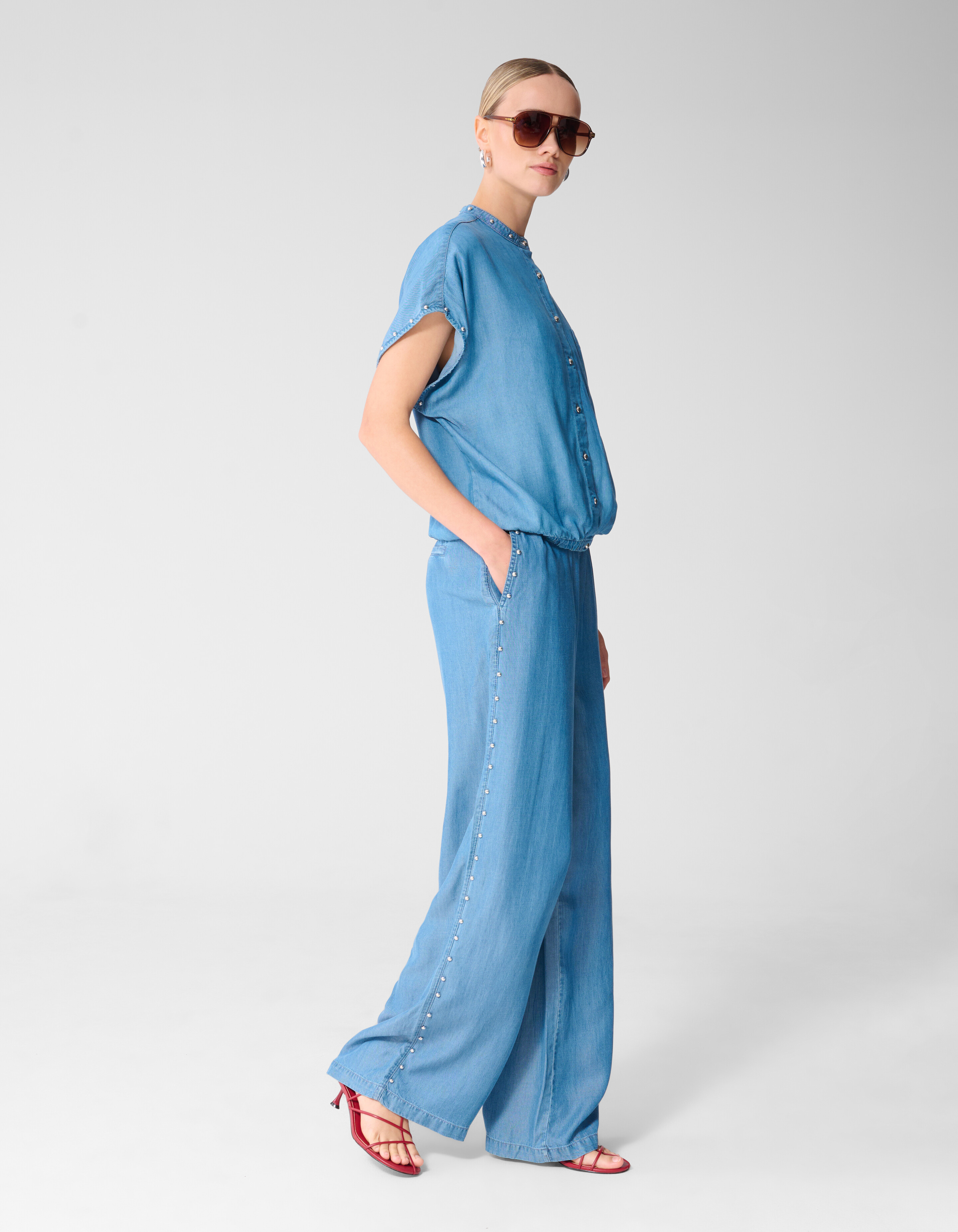 Studs Denim Broek Blauw SHOEBY WOMEN