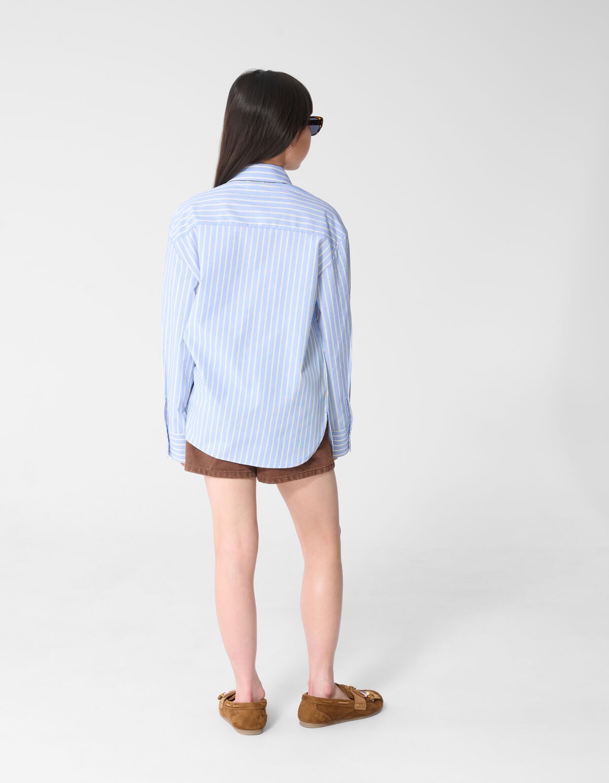 Oversized Fit Poplin Blouse Lichtblauw SHOEBY GIRLS